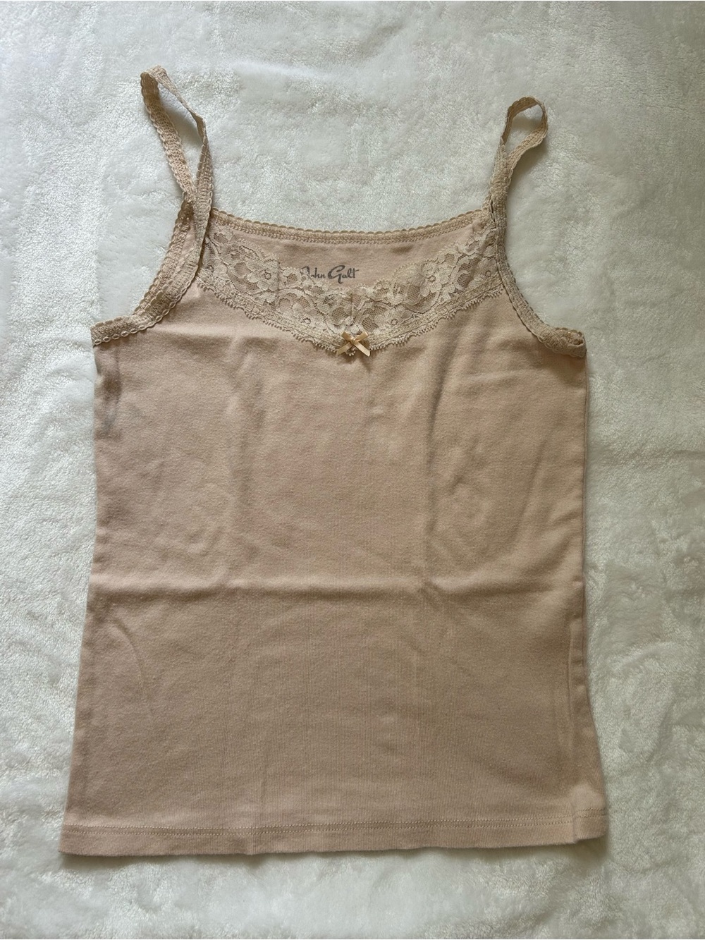 Brandy Melville Beige Lace-Trim Cami